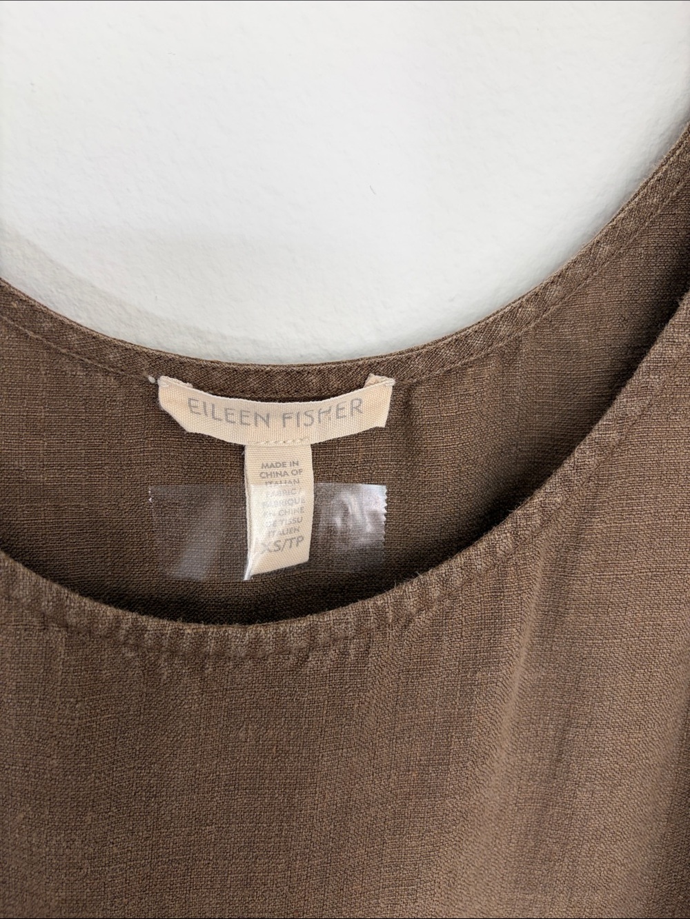 Eileen Fisher Brown Sleeveless Linen Maxi Dress - Picture 2 of 7